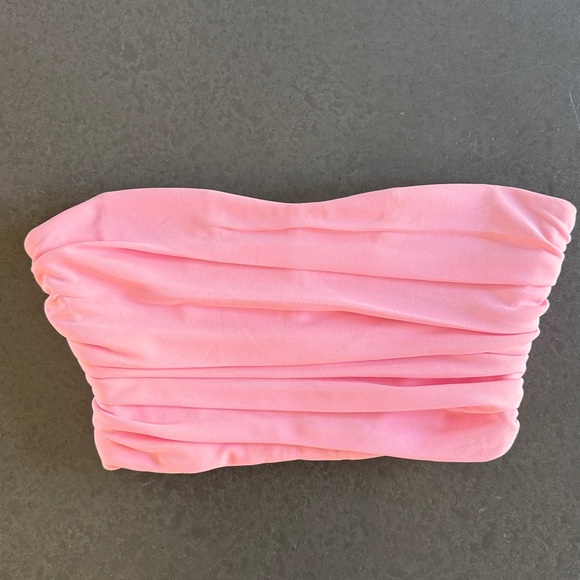 Zara 2pc Pink Bustier Crop Top & Draped Mini Skirt Set - Picture 8 of 12